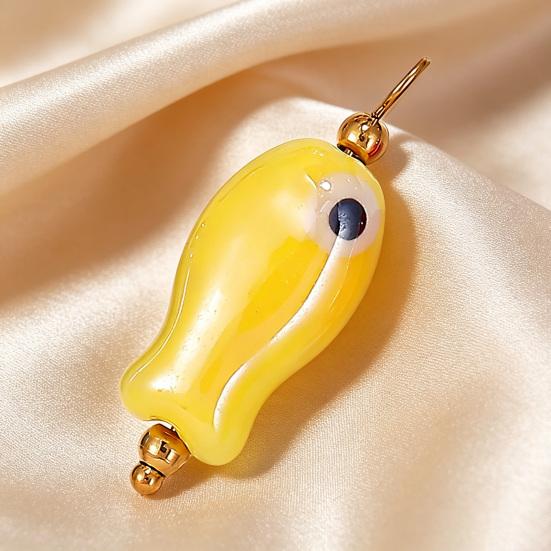 Handmade Ceramic Necklace Pendant, Star Fish Flower Charms with Golden Plated Findings, Ocean Theme Charms for DIY Earring Bracelet Jewelry Making
