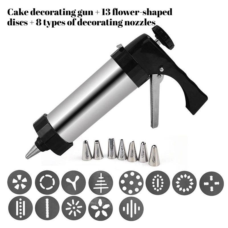 

Stainless Steel DIY Cookie Gun for Home Use Cake Cream Icing Decorator Biscuit Maker Pastry Piping Tool