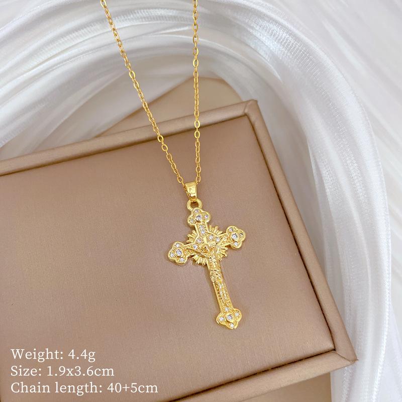 Copper Micro-Inlaid Necklace Women'S Copper Micro-Inlaid Real Gold Electroplating Simple And Exquisite Collarbone Chain Neck Chain