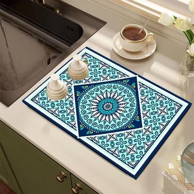 Diatomite Kitchen Countertop Draining Mat Sink Square Absorbent Mat Desktop Insulated Placemats Coasters Washable Carpet