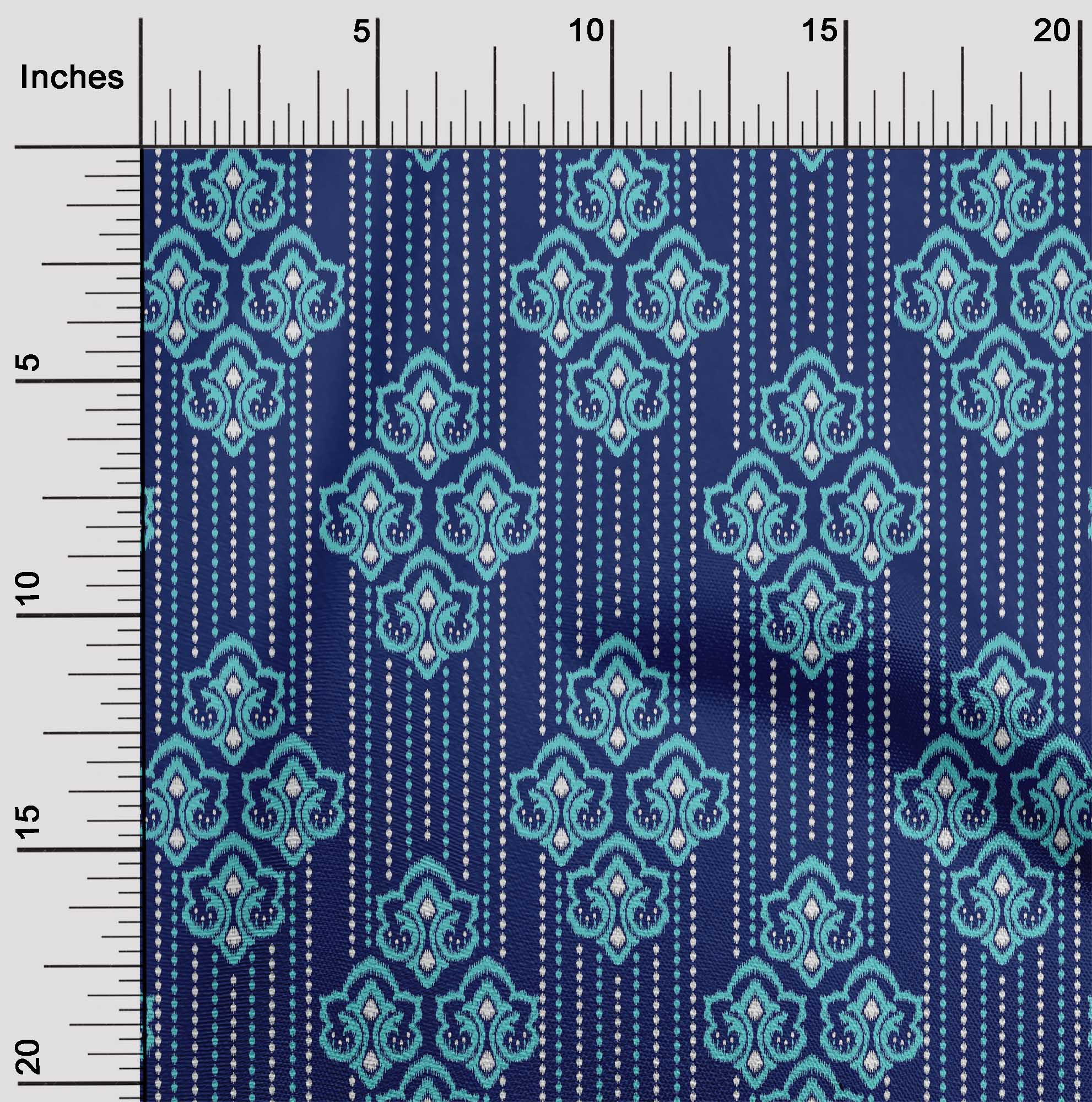 

oneOone Cotton Flex Тканина з етнічним принтом ікат, шириною 40 дюймів 42 Inch Wide - Viscose Chiffon королівський синій колір