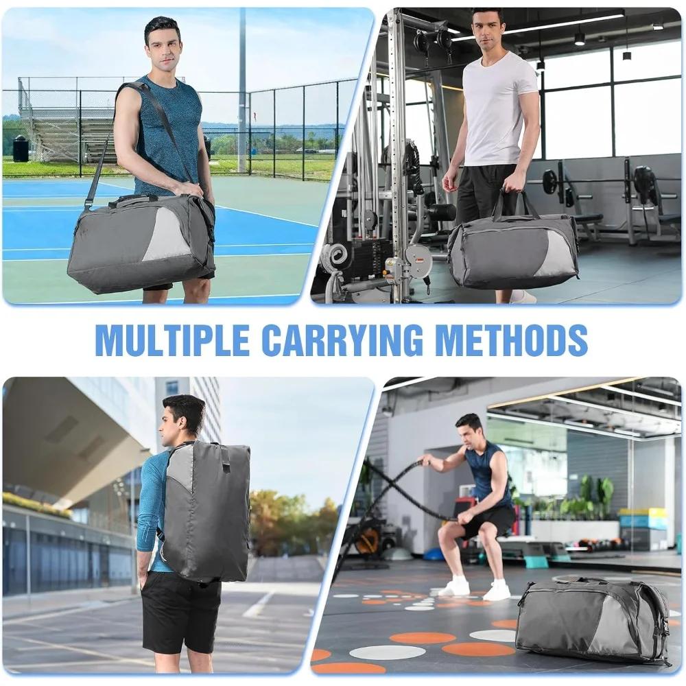 Gym Bag for Men Women 54L Large Duffle Bag Backpack Sports Travel Duffel Bag with Shoe Compartment & Wet Pocket