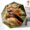 1pc Foxes, Hugging Automatic Folding Umbrella - Compact Travel Umbrella with Auto Open/Close 8-Rib Heavy-Duty Shaft for Women/Men -l025
