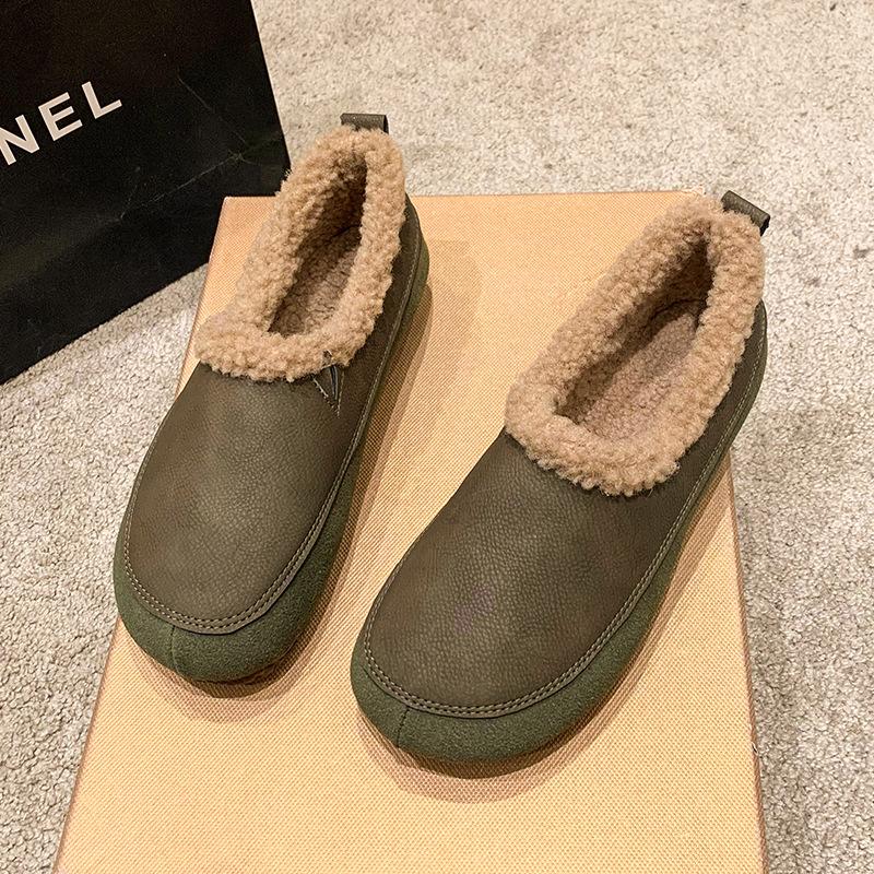 

Туфли на плоской подошве женские повседневные хлопковые туфли зимние короткие плюшевые теплые однотонные мокасины обувь 2024 новые прогулочные зимние ботинки женские слипоны мокасины 41 зелёный