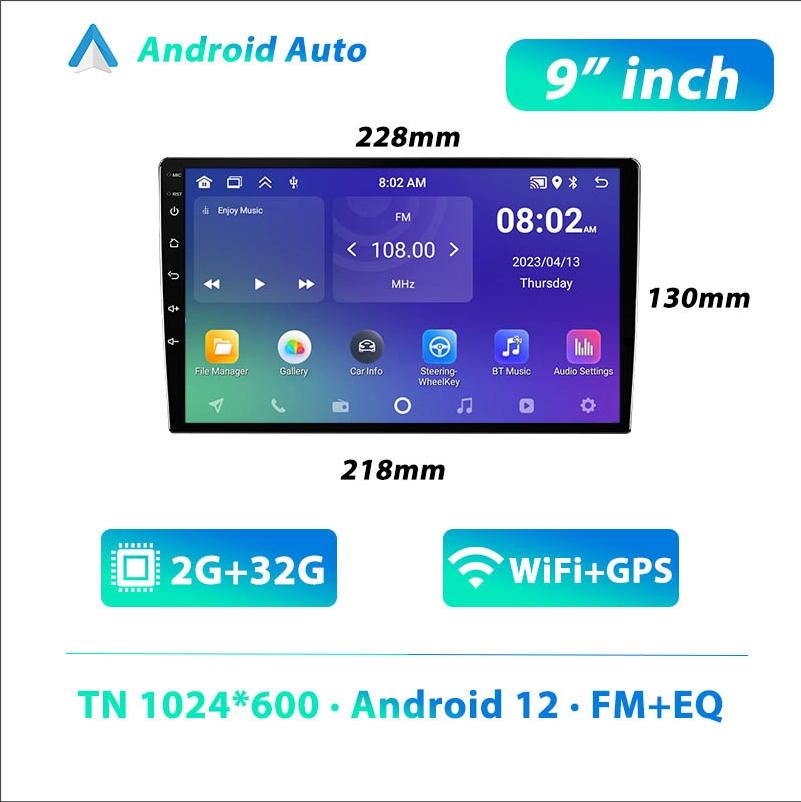 For 2 Din Android 12 Multimedia Video Player  10"/9"/7 " Universal WIFI GPS Android Car Radio CarPlay Android Auto Car Stereo