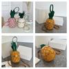 Nuova Borsa a Tracolla da Donna Personalizzata a Forma di Ananas Piccola Fresca per Ragazza Adolescente Singola Spalla Stile Straniero Intrecciata con Borchie e Catena Chiusura Borsa Rotonda