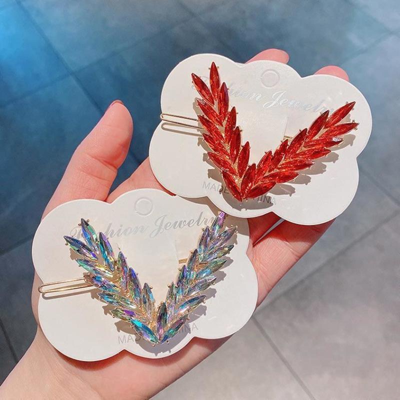 Luxury Shining Crystal Hair Clip For Women V Shape Buckle Hairpins Girls Hair Accessories Headwear Fashion Ornaments Gift