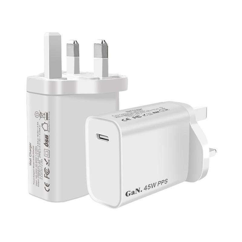 New PD45W British-regulated Charger Is Suitable for Samsung S22s21s20note10 Apple 15 Fast Charging UKCA Certification