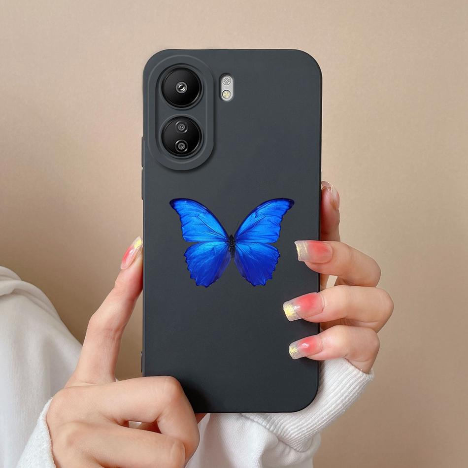 Etui w kształcie serca dla telefonu Poco C65 Pokrowiec Miękki Wysokiej Jakości Płynny Silikon Pełna Ochrona Tylna Pokrywa Dla Xiaomi Poco C 65 Funda