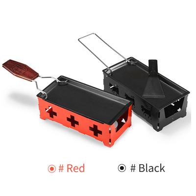 Non Stick Raclette Grill Set Cheese Melter Pan with Spatula Foldable Wooden Handle Melted Cheese Raclette Carbon Steel