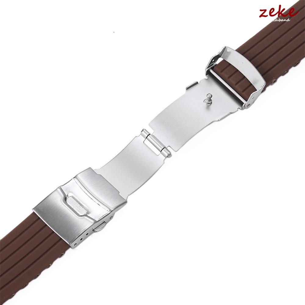 Premium Rubber Silicone Watch Band Universal Waterproof Sports Folding Buckle Strap 18/20/22/24mm for Seiko Bracelet Accessories