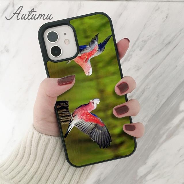 Rainbow Flower Bird Ringneck Parrot Phone Case for iPhone 11 12 13 14 Pro Max mini XR XS SE 2020 7 8 Plus Samsung S21 S22 Cover