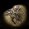 Orecchini da Donna in Stile Etnico Retrò a Diamante Esagerato Stile Esotico Incastonati con Cristallo Orecchini ad Anello Bicolore