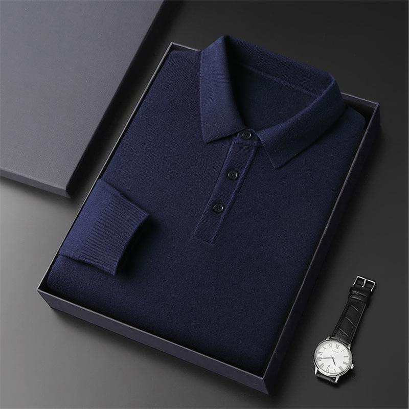 Men s 2023 Autumn Thick Wool Long-Sleeved Polo Sweater 3XL (56/125)