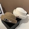 Women Felt Top Cap Girls Chauffeur Hat Adult Felt Beanie Winter Casual Headdress