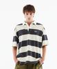 WACKY WILLY Rugby Striped Short Sleeve T-Shirt Charcoal