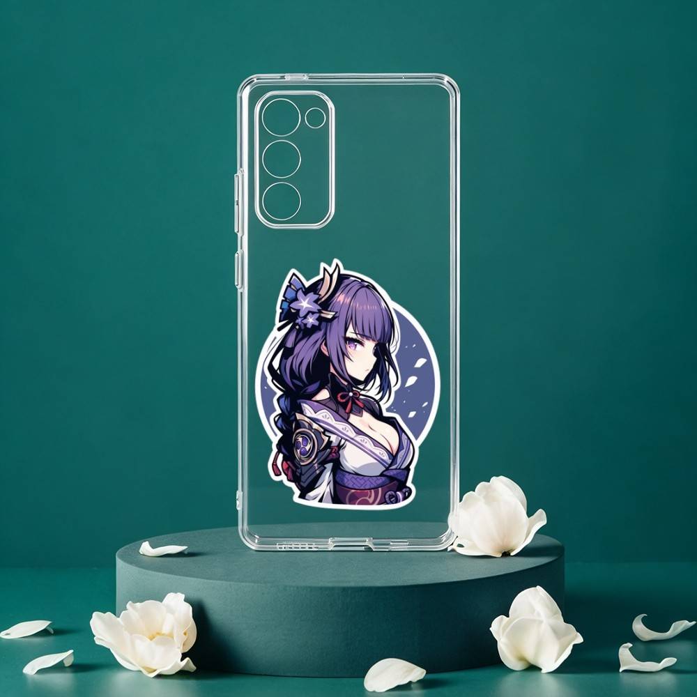 R-Raiden Shogun Genshin Handyhülle Für Samsung Galaxy S24 S25 S23 S22 S21 Plus S24 S25 Transparente Hülle