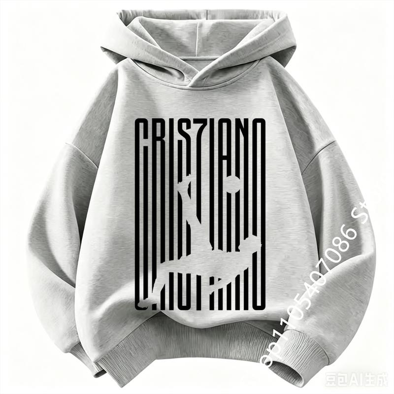 Boys Cristiano Ronaldo Hoodie CR7 Football Player Graphic Hooded Sweatshirt Kids Casual Long Sleeve Sport Pullover