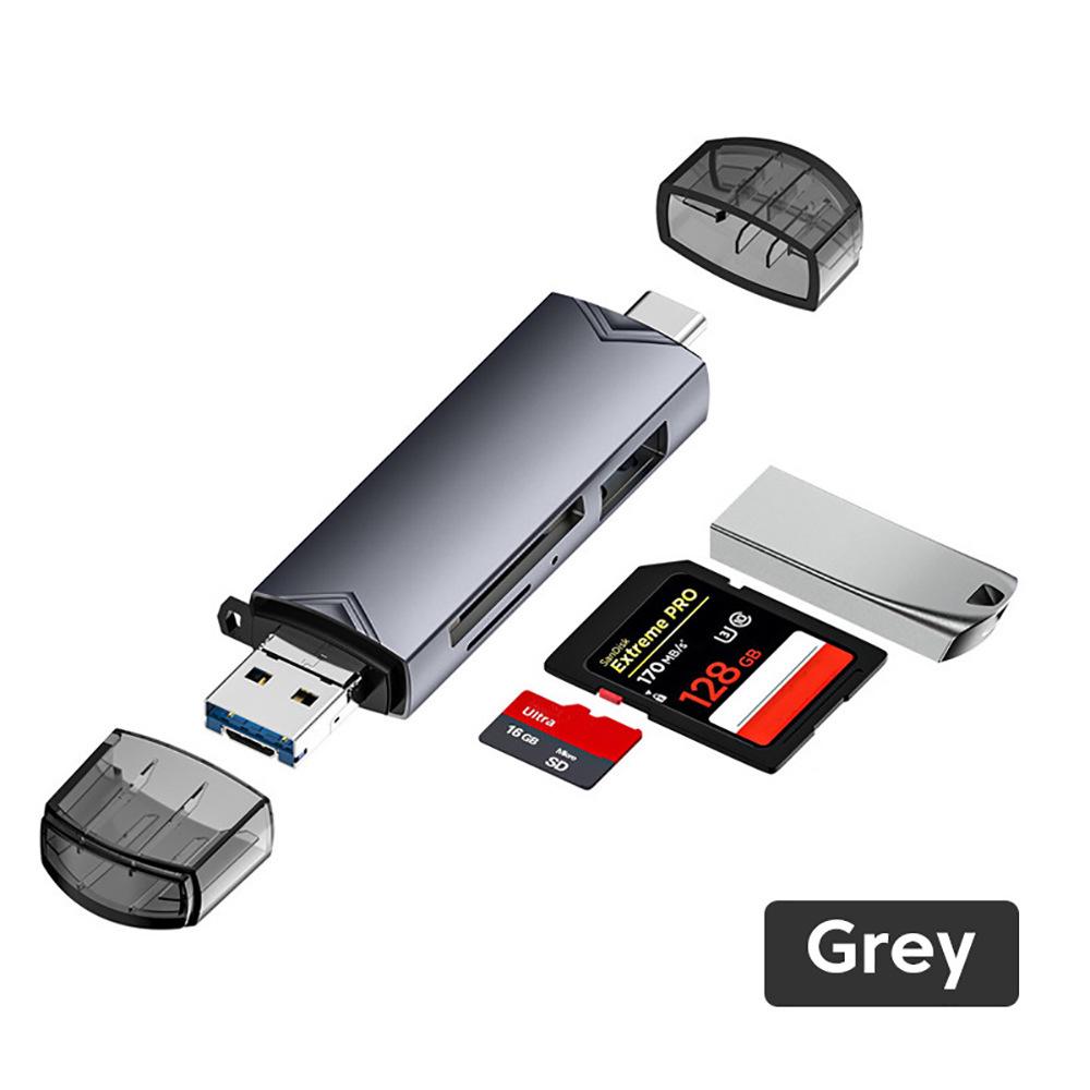 Lettore di schede USB Type-C: Adattatore OTG All-in-One per Android e Computer con Slot SD/TF, Plug-and-Play.