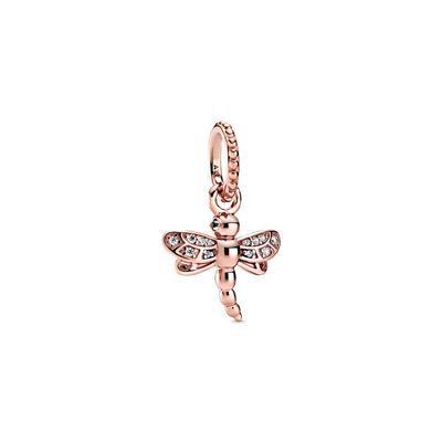 Rose Gold Sparkling Dragonfly Pendant Women Jewelry 388803C01