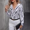 New European and American Women's Printed Long-sleeved Shirt