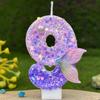 1pc Purple Mermaid Tail Glitter 0-9 Number Candle Decoration Anniversaire Birthday Party Candle Cake Decoration Toos for Girls