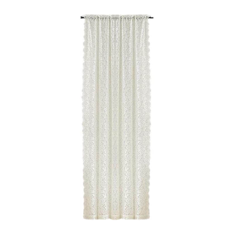 Lace Curtain with Vintaged Flower Embroidery tulle Transparent Panels Curtains for Bedroom Living Room Window Drapes