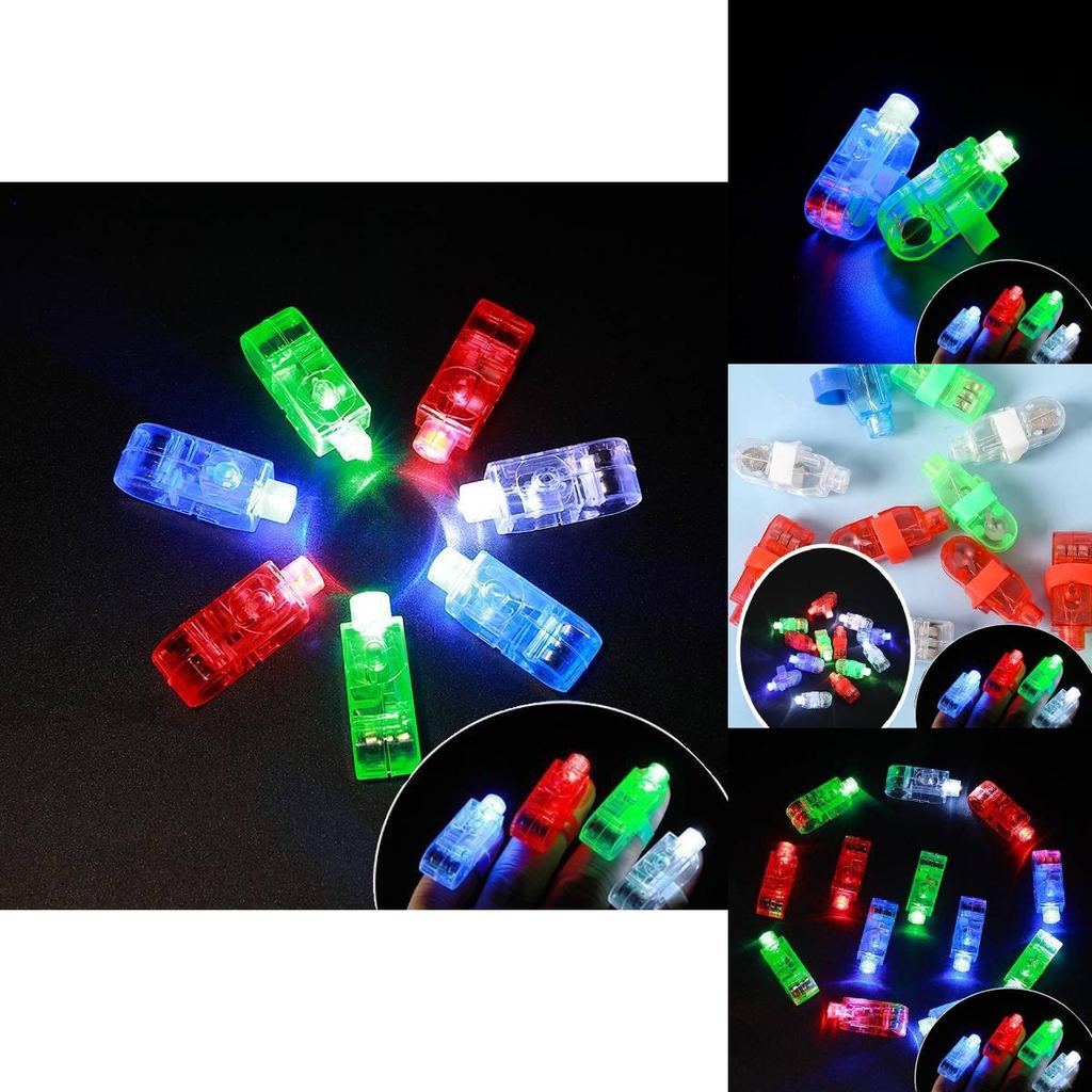 Colorful Led Finger Lights For Festive Cheering Plastic Laser Ring Props Bulk Supply
