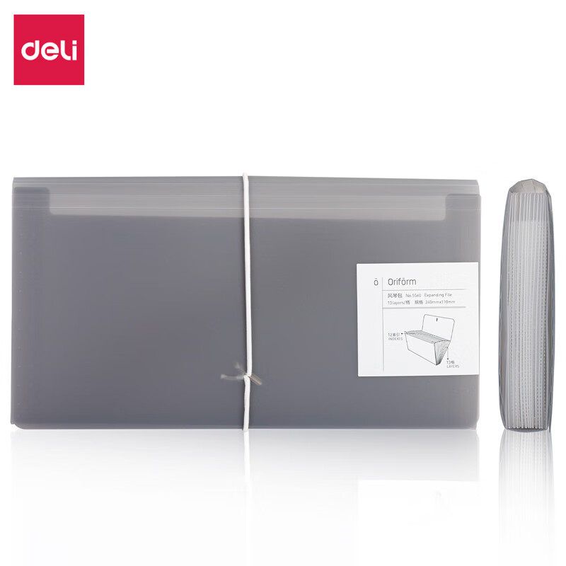 

Deli 13 GRID Mini File Holder Folder Multi-Layer Document Bag A6 Multi-Functional Bill Storage File Package 5560 [Gray 2 Pieces 5560] 145*262Mmmm