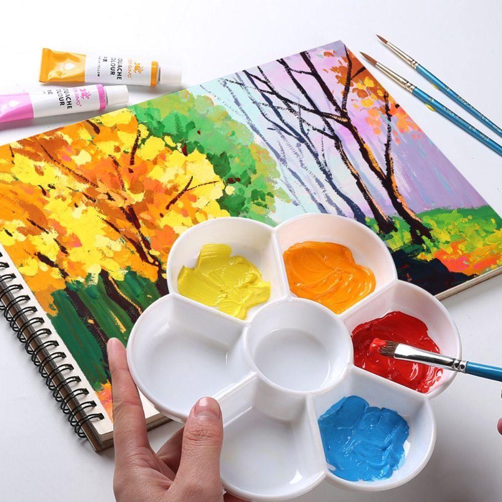 Plastic Art Pigment Tray White Painting Palettes Paint Container Oil Watercolor Palette  Class