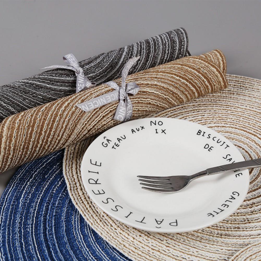 1PC 18cm Round Woven Non-slip Placemat Coaster Insulation Pad Mug Cup Table Mat Home Decor Kitchen Accessory
