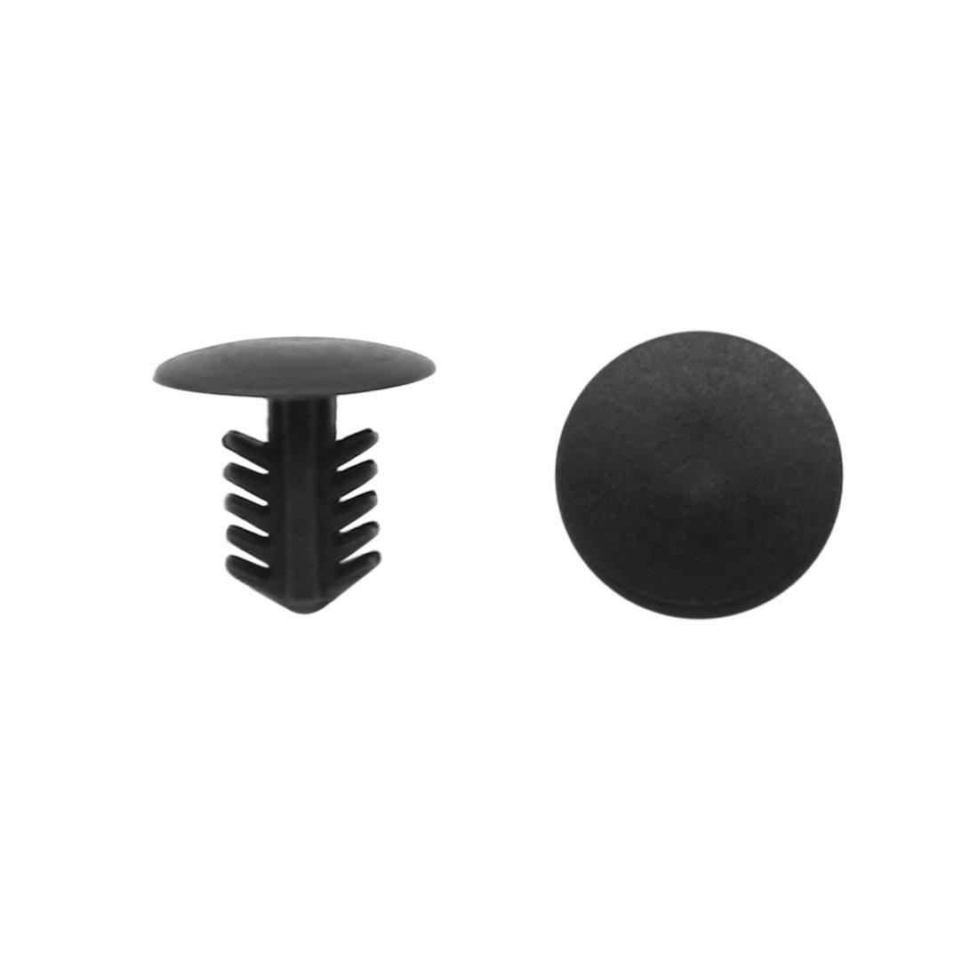uxcell Plastic Rivets 6mm Hole Diameter Fastener Clips Black Car 10 x 11mm (L*Max.D) чёрный