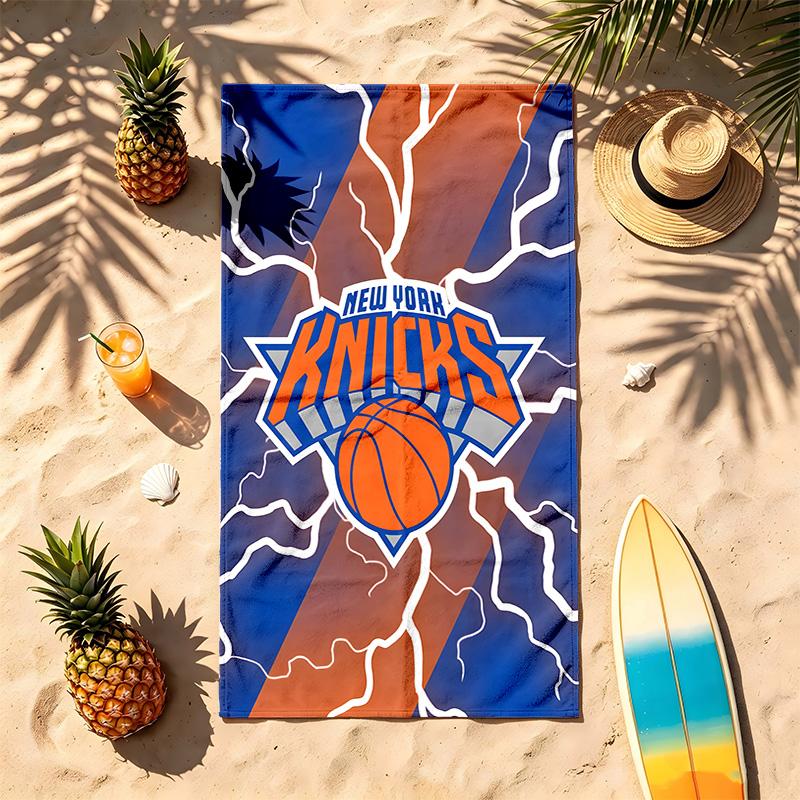 New York Knicks (1) Tema Paplūdimio rankšluostis Atsparus smėliui Minkštas ir patogus Tinka baseinui, stovyklavimui, jogai ir nardymui Kelioninis