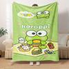 1pc Flannel Keroppi, Picnic, CuteThrow Blanket, Cartoon Truck Pattern Printed Blanket, Warm Cozy Soft Blanket For Couch Bed Sofa Car Office