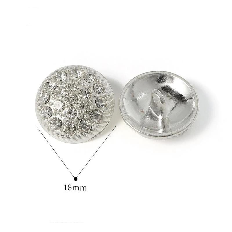 Metal Rhinestone Buttons Large Shiny Glass Crystal Matte Cute Buttons for Kids Clothing DIY Garment Sewing Decoration