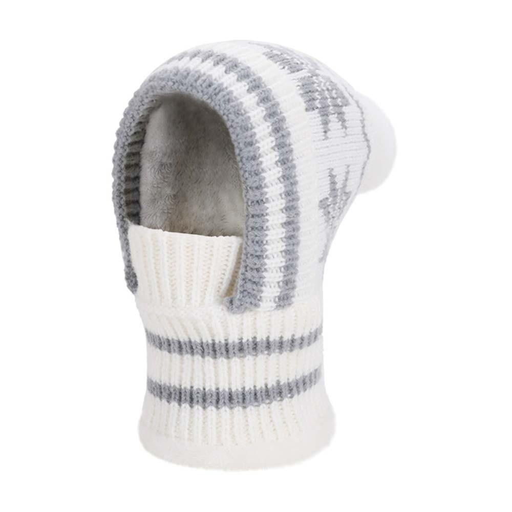 Ear Protection Winter Beanie Mask Fleece Lining Integrated Scarf Cap Daily Wear