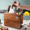 Transparent Acacia Wood Knife Holder for Kitchen Utensils