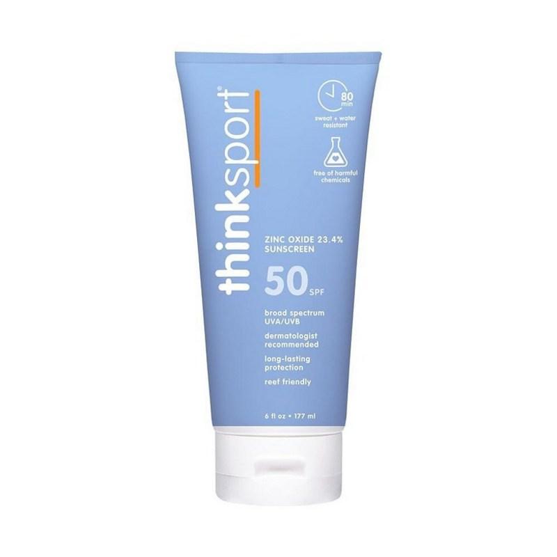 Thinksport SPF 50+ Mineral Sunscreen - Peace of mind for sports and active use, natural blocking, waterproof, UVA/UVB, 177.4ml