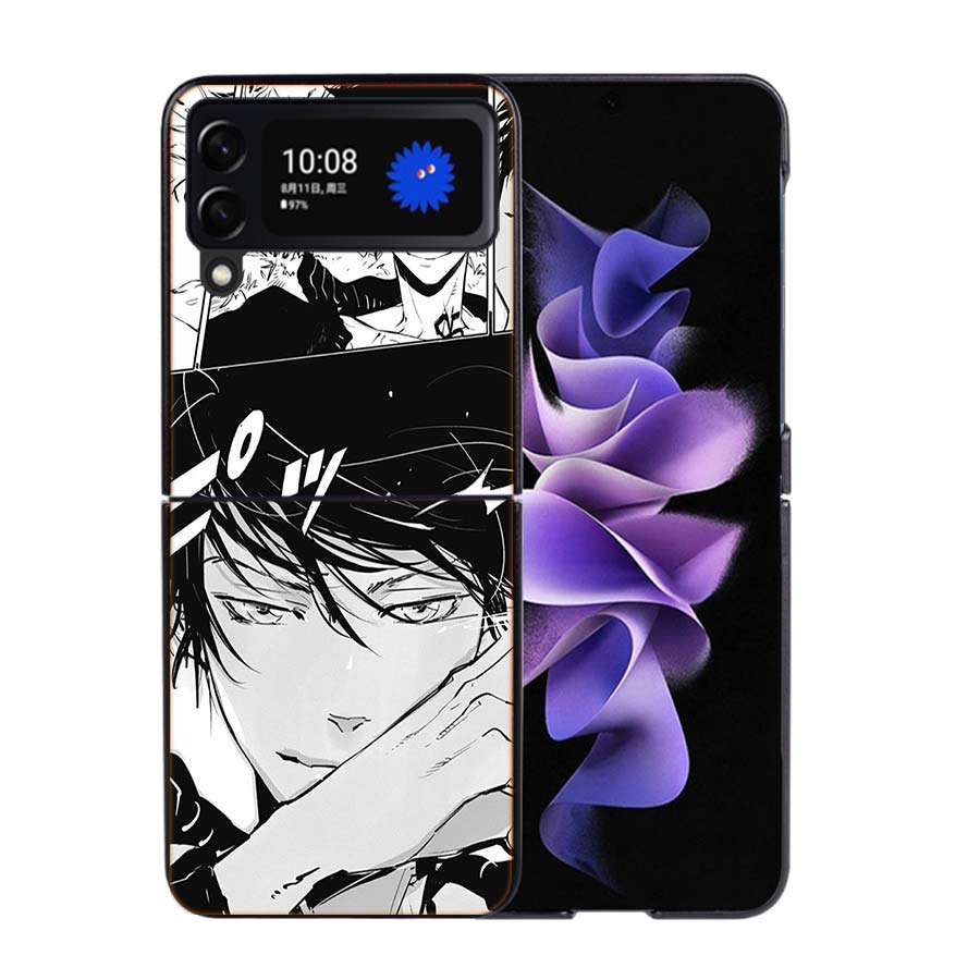 Kamonohashi Ron Phone Case For Samsung Z Flip 7 6 5G Galaxy Z Flip4 Z Flip5 Z Flip3 Coque Black Hard PC Shell Protective Cover