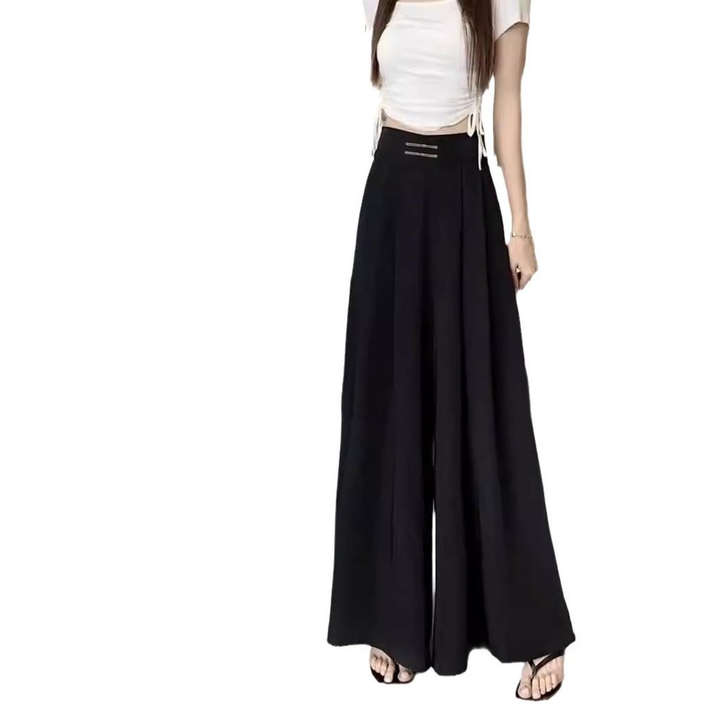 Vară și toamnă cataramă talie înaltă senzație de cădere picioare largi senzație de cădere acoperire talie burtă pantaloni fustă lungă