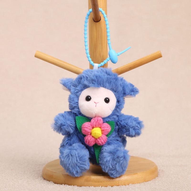 Plush Sheep Keychain With Knitted Flower Design For Girls And Women Accessories