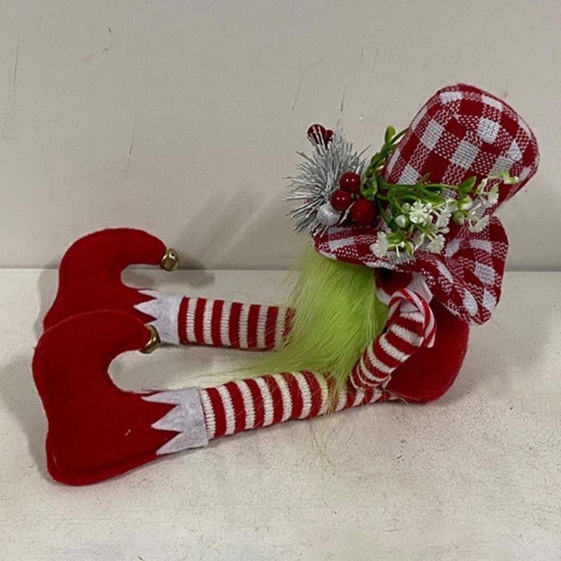Christmas Gnome Long Legs Elf for Doll Ornament Crafts Restaurant Bar Party Back