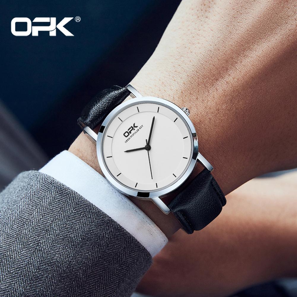 OPK 8122 Watches For Men Casual Simple Original Waterproof Luxury Leather Quartz Watch Luminous Wristwatch Reloj Hombre