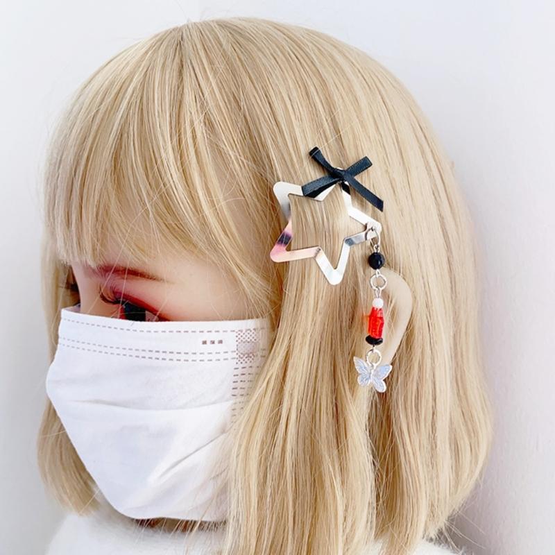 Multipurpose Star Bows Fringed Hair Clip Hairpins for Various Fashion Looks