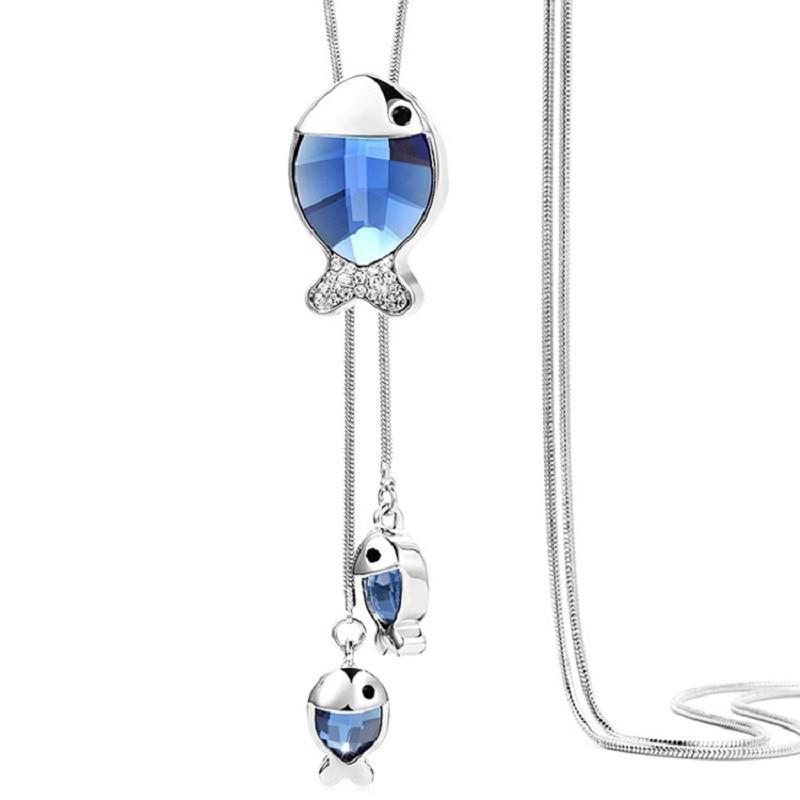 

Классический дизайн с кристаллами Fishbone, длинные ожерелья и подвески, женская бижутерия, новые модные украшения, свитер, аксессуар