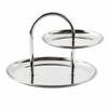 Stainless Steel Two-Level Serving Tray Elegant for Afternoon Tea