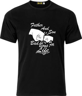 FATHER and SON BAD BOYS FOR LIFE FUNNY HUMOR GIFT FATHERSDAY XMAS COTTON  T SHIRT