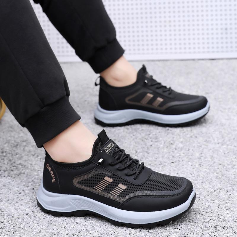 Men's Shoes Summer Breathable Mesh Shoes Old Beijing Cloth Shoes Men's Walking Shoes Lightweight Soft-soled Dad Shoes Men's Casual Shoes