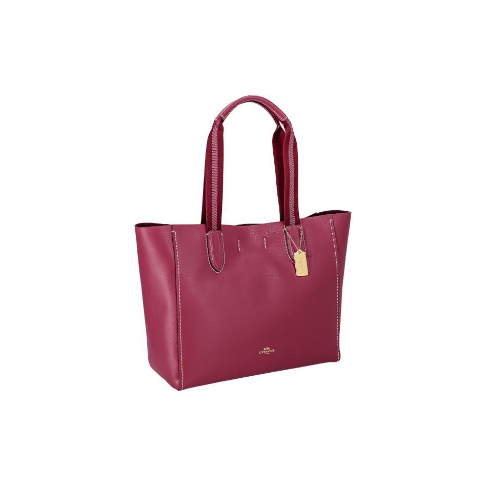 

Coach Derby 32 Solid Color Nameplate Logo Pebbled Quilted Leather Tote Bag Women tote bags Blush-Red 58660-IMROU Basic Set (Bag+Dust Bag)