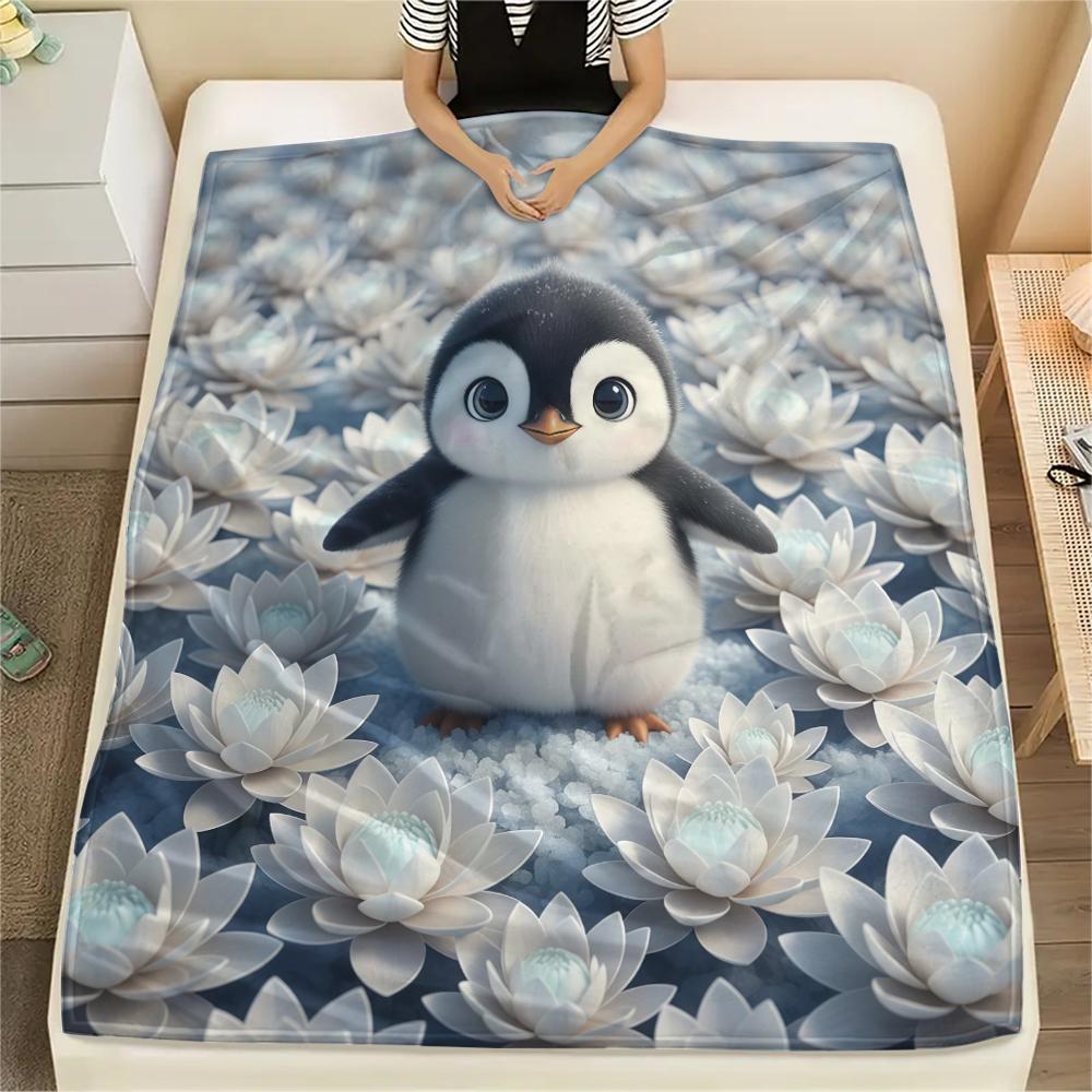 1 Manta de Franela con Estampado de Dibujos Animados, Alta Calidad, Cómoda para Todas las Estaciones, Decoración del Hogar, Calidez y Confort, Perfecta para Regalo de Navidad o Cumpleaños